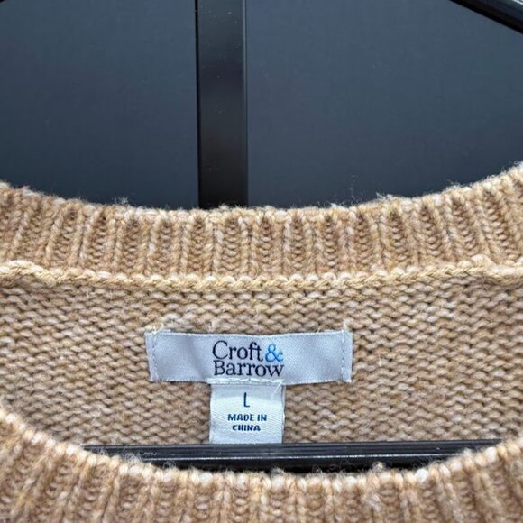 Croft & Borrow Brown Cable Knit Sweater - Picture 3 of 5